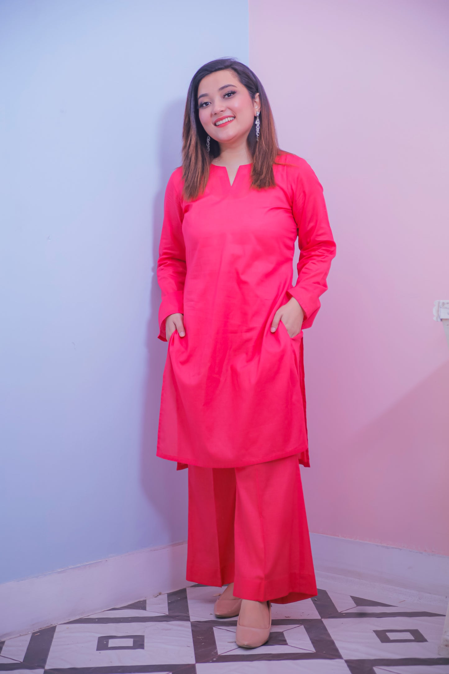 Pink Three-Piece Dress