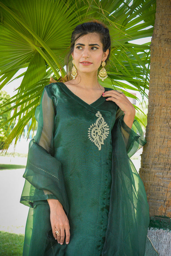 Kaahi Emerald Organza Suit